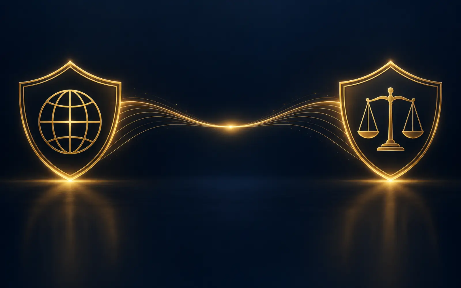 A gold bridge linking two distinct data structures on a dark navy background